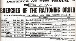 'Breaches of the Rationing Order' poster