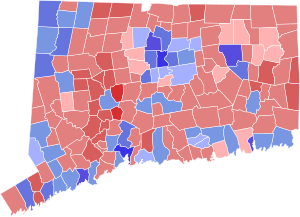 2018 Connecticut gubernatorial election results map by municipality