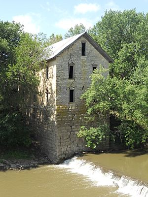 North side of 1875 Cedar Point Mill next to Cottonwood River (2012)