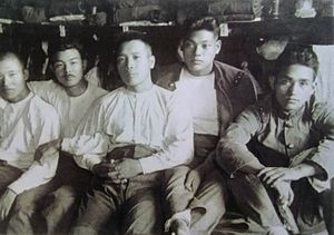 Eiji Tsuburaya with comrades