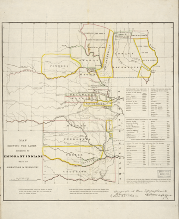 Map of Indian territory 1836