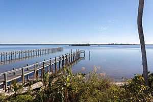 Two piers on the Indian River, Micco, Florida