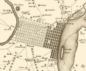 Plan of the City and Environs of Philadelphia, 1777 (detail)