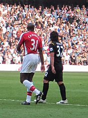 Sol Campbell Carlos Tevez Arsenal vs. Man City @ Emirates