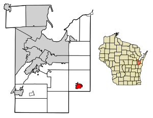 Location of Denmark in Brown County, Wisconsin.