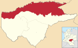 Location of the municipality and town of San José del Guaviare in the Guaviare Department of Colombia.