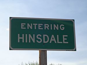 Entering Hinsdale Sign. Hinsdale, Montana