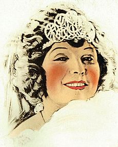 Face detail, Norma Talmadge art, from- Eternal Flame lobby card (cropped)