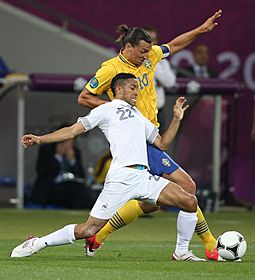 Gaël Clichy and Zlatan Ibrahimović Sweden-France Euro 2012