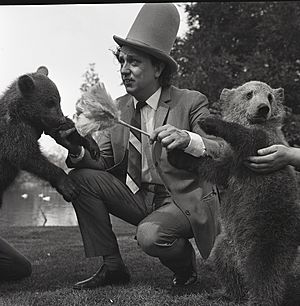 Ken Dodd with Bear cubs 1968