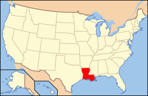 Location of Louisiana within the United States