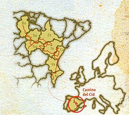 Mapa El Camino del Cid