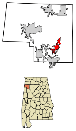 Location in Marion County, Alabama