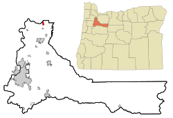 Location of Butteville, Oregon