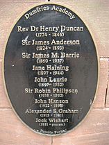 Plaque of Notable Students at Dumfries Academy
