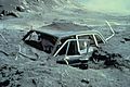 Reid Blackburn's car after May 18, 1980 St. Helens eruption