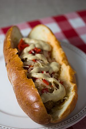 Spicy Beer Mustard Vegan Hotdog (8682722806)