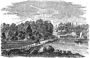 The Old Floating Bridge Across the Schuylkill drawing
