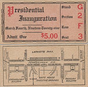 Ticket of Inauguration of Herbert Hoover March 4, 1929