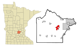 Location of the city of Buffalowithin Wright County, Minnesota