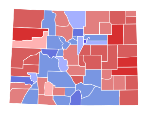 2010 United States Senate election in Colorado results map by county