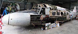 Avro Anson Mk.C19 No.TX266 on display whilst under renovation at Montrose Air Station Heritage Centre