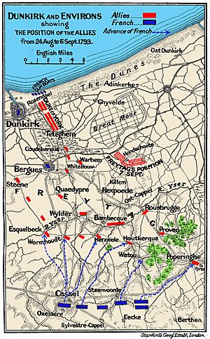 Battle of Hondschoote map