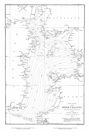 Beechey Tidal Chart of the Irish Channel dated 1846f