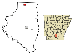 Location of Thornton in Calhoun County, Arkansas.