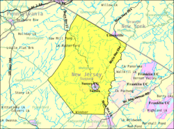 Census Bureau map of Wantage Township, New Jersey.