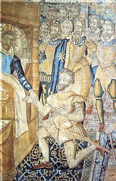 Henry III on his deathbed designating Henri de Navarre as his successor