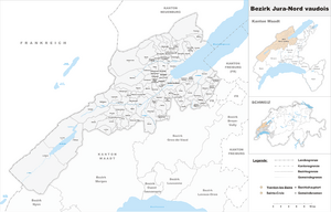 Karte Bezirk Jura - Nord vaudois 2008