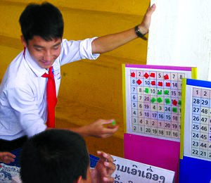 Number bingo improves math skills LPB Laos
