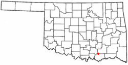 Location of Kenefic, Oklahoma