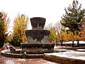 Park Bonyadi نمایی برفی و پاییزی از بوستان بنیادی قم