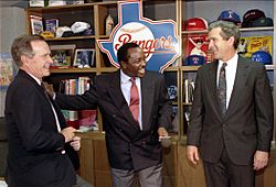 President George H. W. Bush, George W. Bush, and Joe Morgan