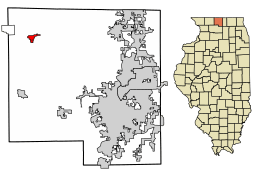 Location of Durand in Winnebago County, Illinois.