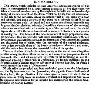 Dinosaur coining of the word in 1841