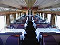 First-class restaurant car on The Ghan train, 2009