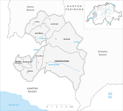 Karte Gemeinden des Bezirks Vivisbach 2007