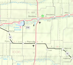 Map of Rooks Co, Ks, USA