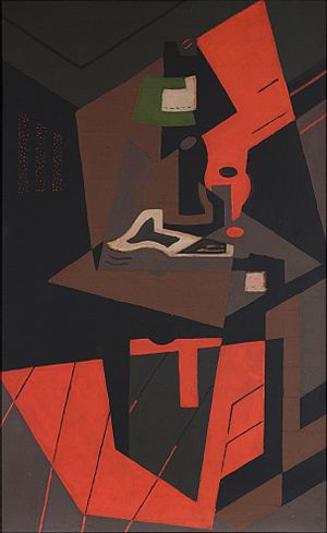 María Blanchard, 1916-18, Still Life with Red Lamp, oil on canvas, 115.6 × 73 cm