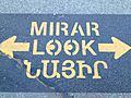 Multilingual road sign in Glendale, CA