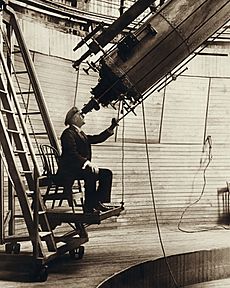 Percival Lowell observing Venus from the Lowell Observatory in 1914