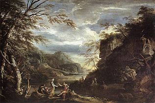 Salvator Rosa - River Landscape with Apollo and the Cumean Sibyl - WGA20057