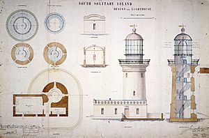South Solitary Island Light, design for lighthouse, 1878