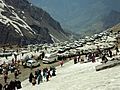 Tourist vehicles at Rohtang Pass