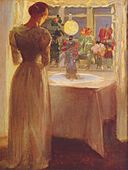 Young Girl Before a Lit Lamp (Anna Ancher)