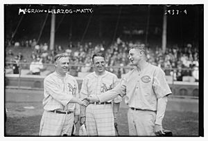 (John McGraw & Buck Herzog, New York NL, and Christy Mathewson, Cincinnati NL (baseball)) LOC 14357317391