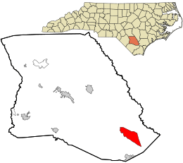 Location in Bladen County and the state of North Carolina.